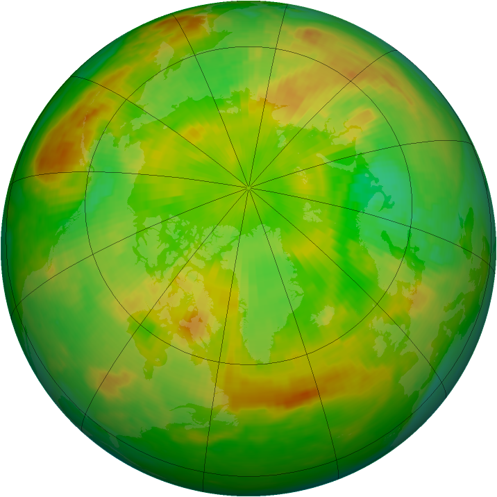 Arctic ozone map for 09 June 1989